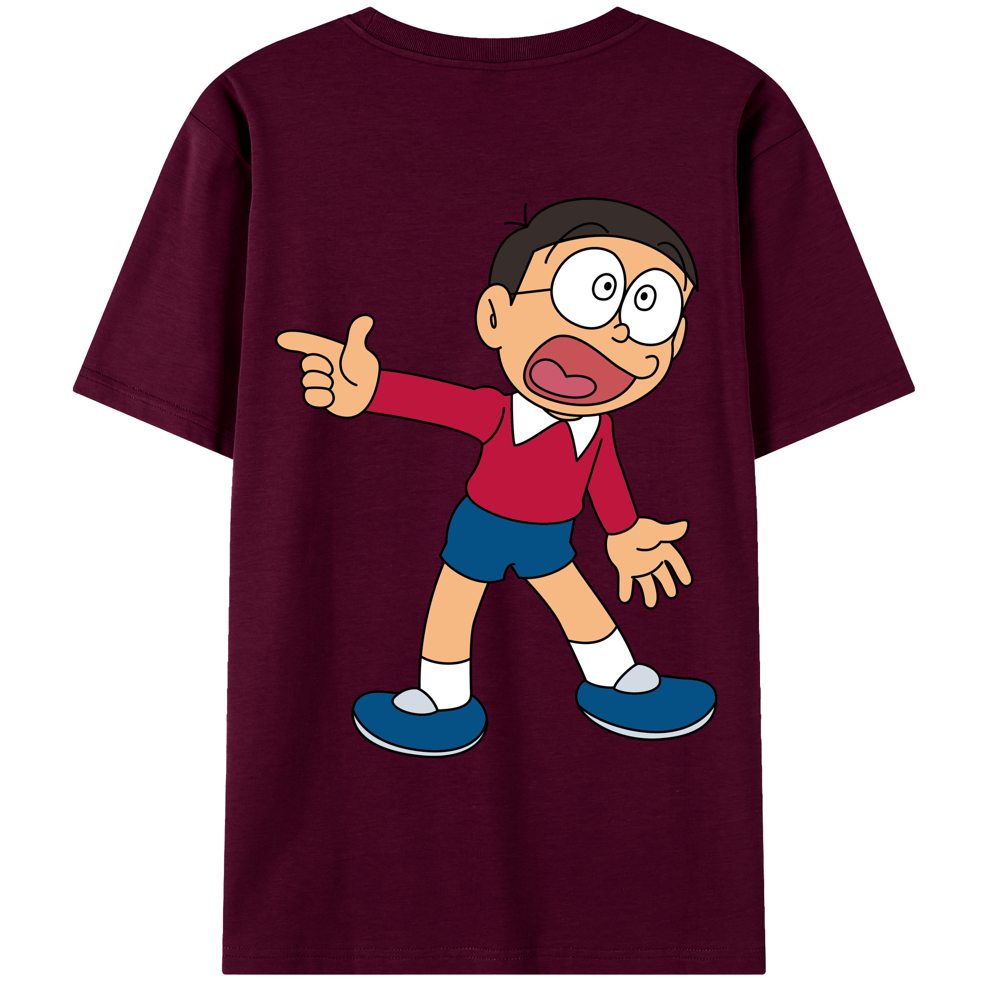 （画像用） ドラえもん 野比 のび太 Doraemon Nobita Nobi レディース半袖Tシャツ(バックプリント)